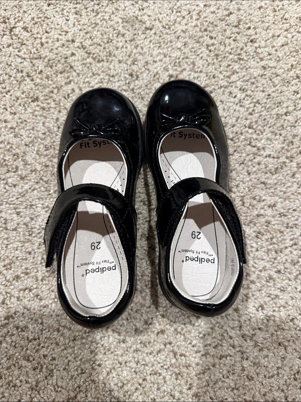 pediped Black Patent Mary Jane Dress Shoes for Kids